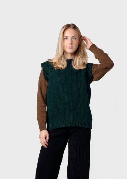 Top Women Knitwear Klitmoller Collective Leah Knit Vest - Moss Green