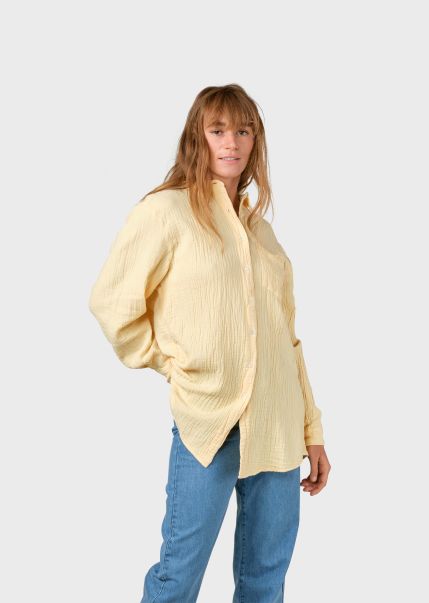 Women Cutting-Edge Dahlia Shirt - Lemon Sorbet Shirts Klitmoller Collective