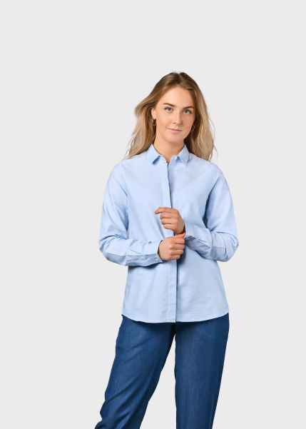 Women Pioneering Shirts Julie Shirt - Blue Melange Klitmoller Collective