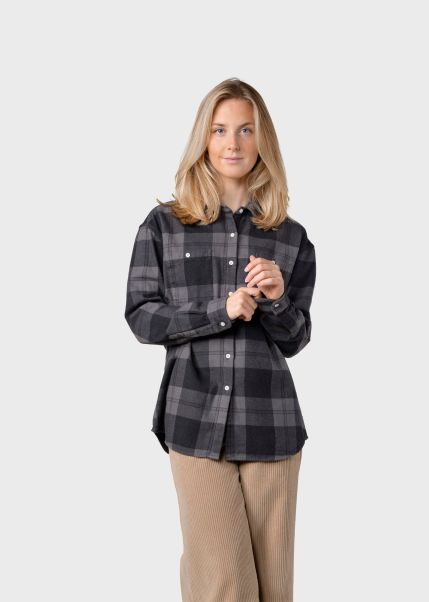 Klitmoller Collective Shirts Budget-Friendly Mynthe Checked Shirt - Light Grey/Black Women