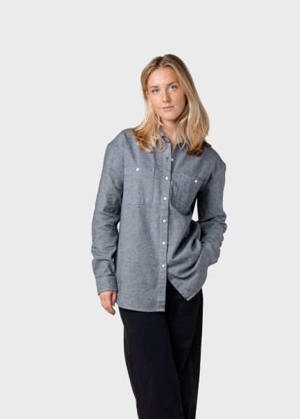 Klitmoller Collective Women Mynthe Lumber Shirt - Light Grey Shirts Exclusive Offer
