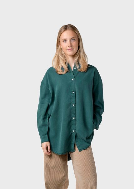 Ofelia Lyocell Shirt - Moss Green Elegant Women Klitmoller Collective Shirts
