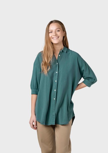 Women Comfortable Shirts Oline Shirt - Moss Green Klitmoller Collective
