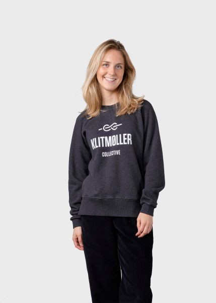 Sweatshirts Maja Logo Crew - Anthracite Melange Klitmoller Collective Women Inviting