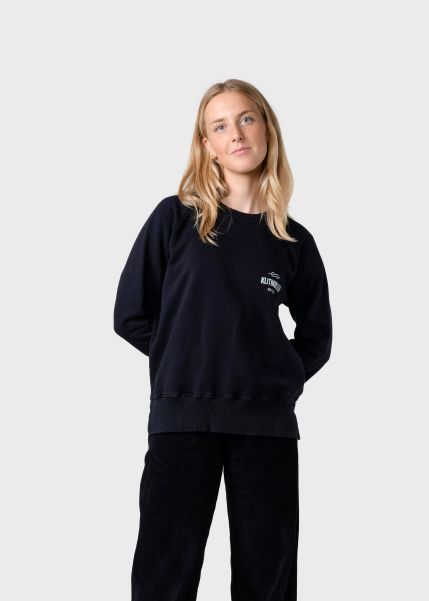 Klitmoller Collective Sweatshirts Women Vivid Maja Small Logo Crew - Black