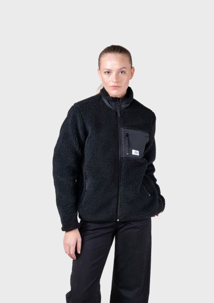 Women Womens Fleece Jacket - Black Lowest Ever Jackets Klitmoller Collective