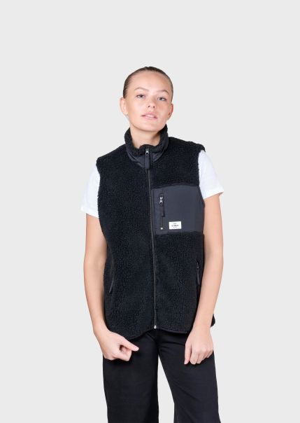 Womens Fleece Vest - Black Klitmoller Collective Jackets Buy Women