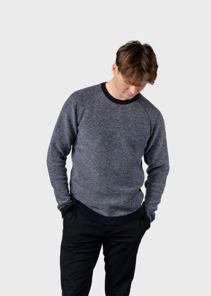 Men Knitwear Klitmoller Collective Arthur Knit - Black/Light Grey Quality