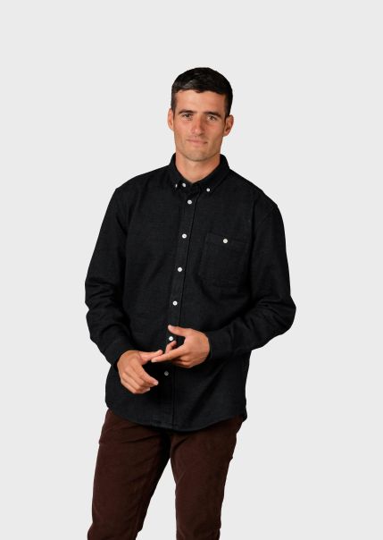 Benjamin Lumber Shirt - Black Men Shirts Klitmoller Collective Cost-Effective
