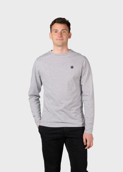 Linus Ls Tee - Grey Melange Klitmoller Collective Men T-Shirts Modern