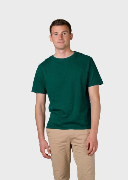 T-Shirts Klitmoller Collective Timeless Mens Boxy Tee - Moss Green Men