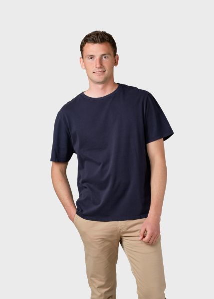 T-Shirts Unique Men Klitmoller Collective Mens Boxy Tee - Navy