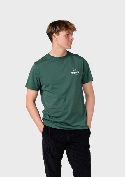 Mens Small Logo Tee - Moss Green Men Tailored T-Shirts Klitmoller Collective