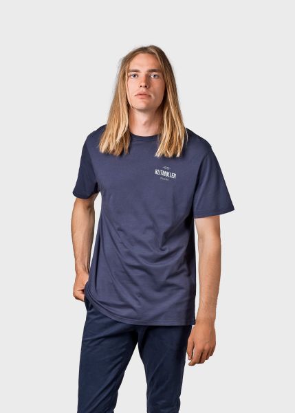 Men Klitmoller Collective T-Shirts Mens Small Logo Tee - Navy Knockdown