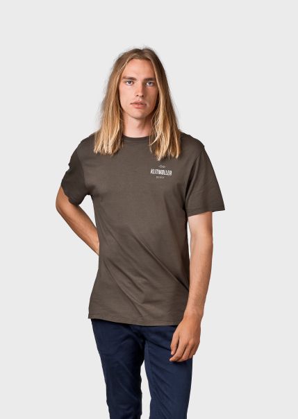 Klitmoller Collective Mens Small Logo Tee - Olive Men Pioneer T-Shirts