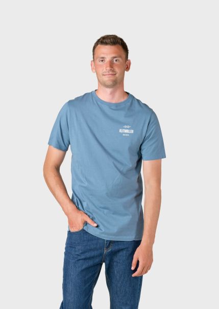 T-Shirts Expert Men Klitmoller Collective Mens Small Logo Tee - Sky Blue