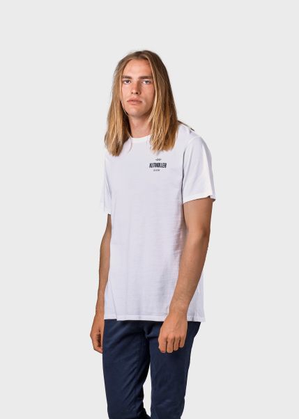 T-Shirts Refresh Mens Small Logo Tee - White Men Klitmoller Collective