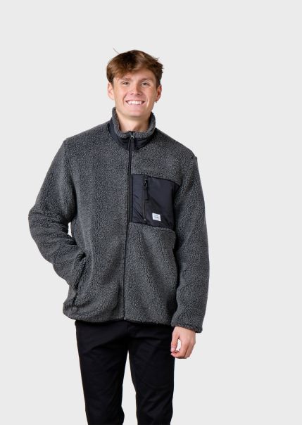 Men Mens Fleece Jacket - Grey Lowest Ever Klitmoller Collective Fleece