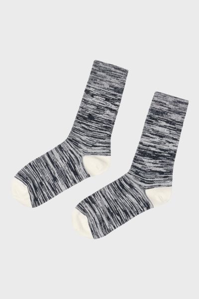 Klitmoller Collective Socks Melange Cotton Sock - Navy Long-Lasting Accessories