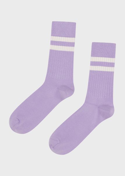 Accessories Klitmoller Collective Socks Versatile Retro Cotton Sock - Lilac/Cream