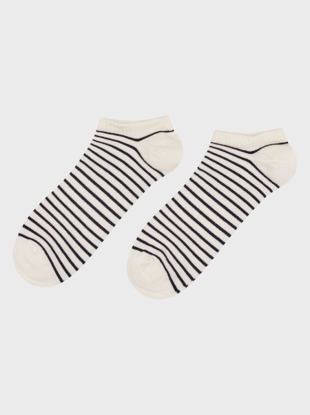 Accessories Lowest Ever Short Sock - Cream/Navy Klitmoller Collective Socks
