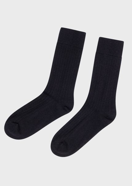 Socks Elegant Wool Sock - Black Accessories Klitmoller Collective